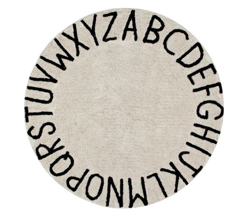 Dywan Lorena Canals Round ABC Natural-Black