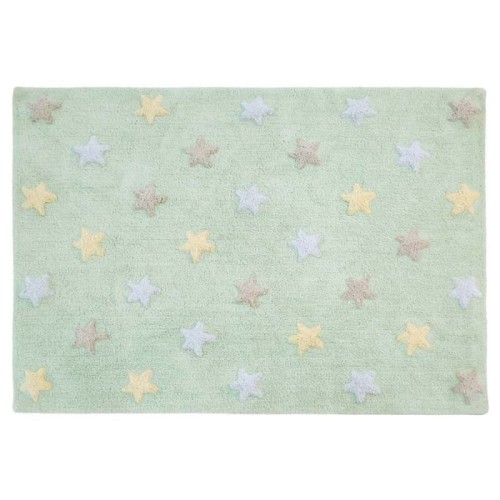 Dywan Lorena Canals Tricolor Stars Soft Mint