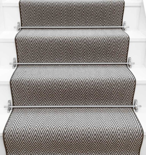 Wykładzina schodowa Rols Diana Herringbone Heavy Metal