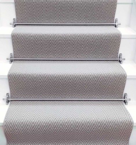 Wykładzina schodowa Rols Diana Herringbone Dove