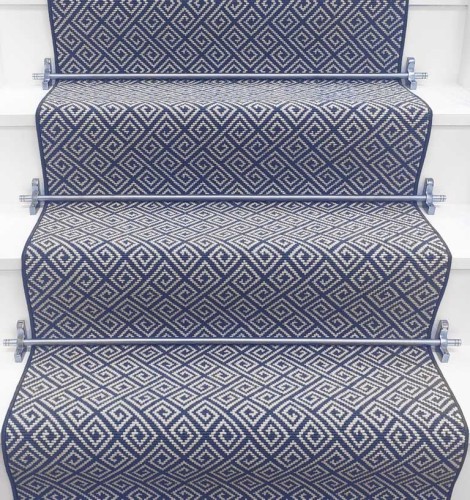 Wykładzina schodowa Rols Diana Greek Key Denim