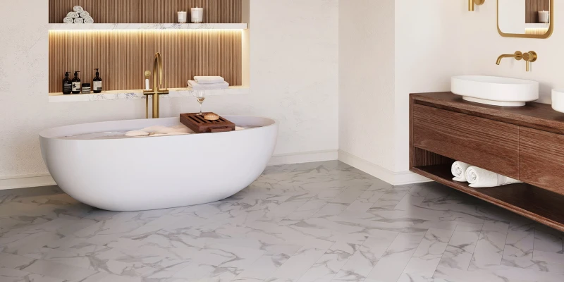 Panele winylowe Invictus Maximus Click Pure Marble Herringbone Snowflake - 02 .jpg
