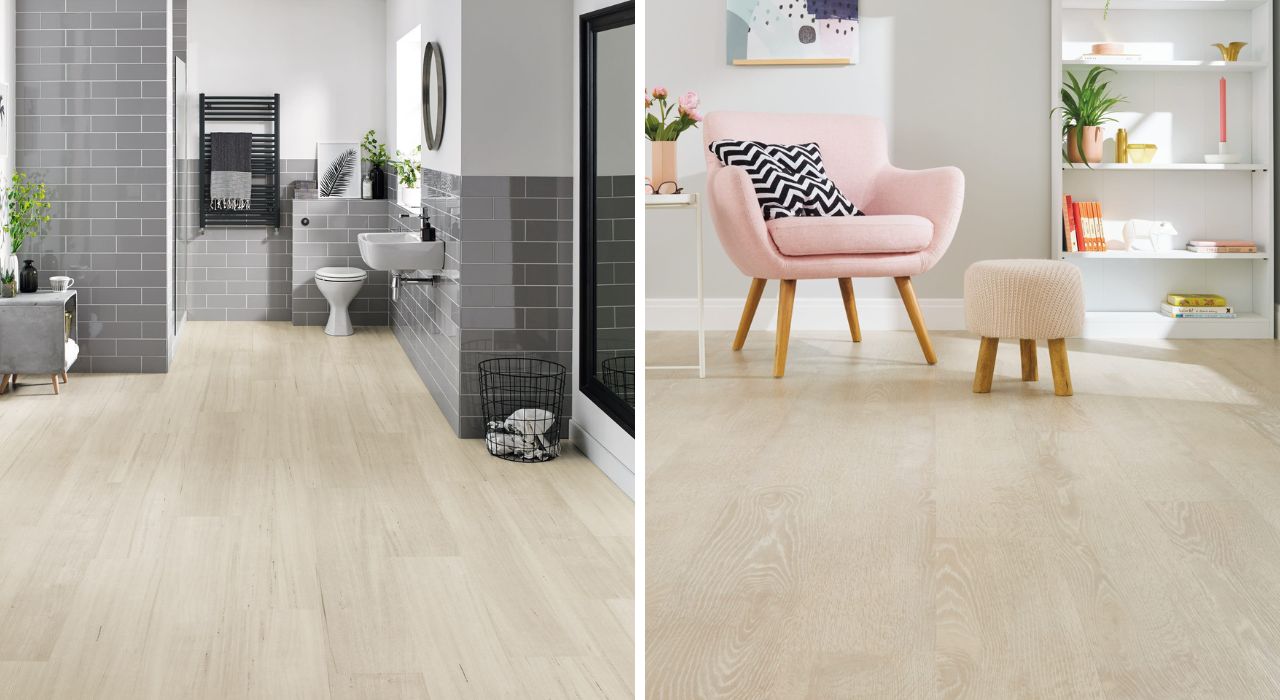 Jasna podłoga w łazience 